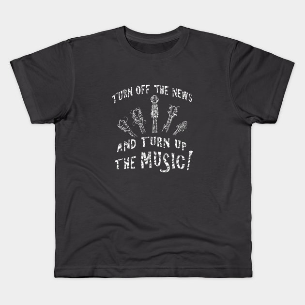 Turn Up The Music Kids T-Shirt by katgaddis